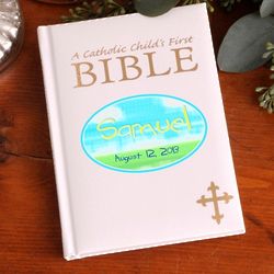 Personalized Glorious Sky Catholic Child's First Bible