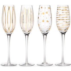 Cheers Gold Accents Flute Glasses