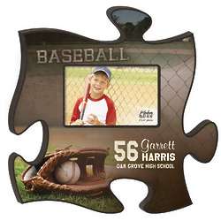 Personalized Baseball Puzzle Piece Photo Frame