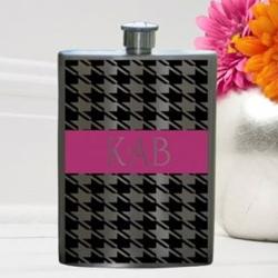 Personalized Houndstooth Party Girl Flask