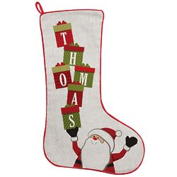 Personalized Santa with Stacking Presents Name Stocking