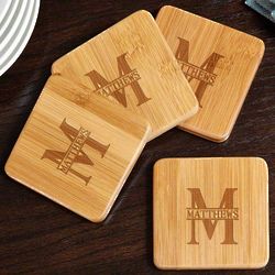 4 Oakmont Custom Bamboo Coasters