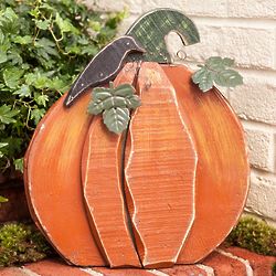 Decorative Pumpkin with Blackbird