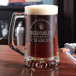 Personalized Beer Curling World Champion Drinking Mug