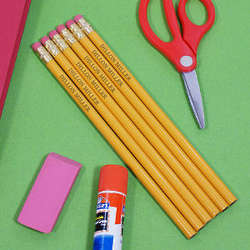 Engraved Yellow School Pencils