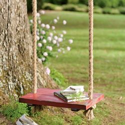 Rope Tree Swing with Wooden Seat