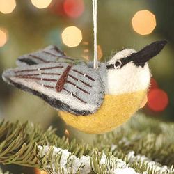 Nuthatch Fair Trade Wool Bird Ornament