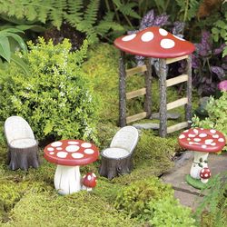 Mushroom Fairy Garden Furniture Set
