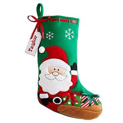Personalized Santa with Holiday Presents Stocking