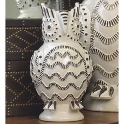 Ceramic Owl Vase Sculpture