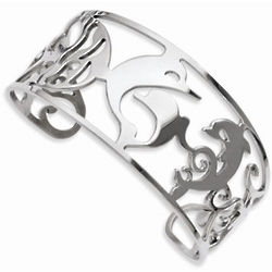 Dolphin Cutout Stainless Steel Bracelet