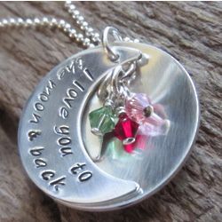 Personalized I Love You to the Moon and Back Name Necklace