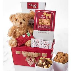 My Valentine Bear and Sweets Gift Basket