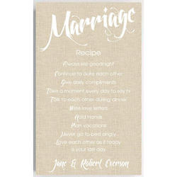 Personalized Marriage Recipe Canvas Sign