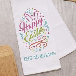 Personalized Happy Easter Dish Towel