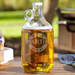 Arlo Clear Glass Personalized Growler