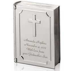 Silver Personalized Bible Keepsake Box