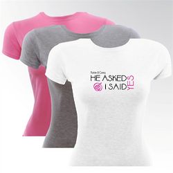 Personalized Fitted Bride and Bride to Be T-Shirt