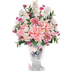 Floral and Crystal Vase Centerpiece