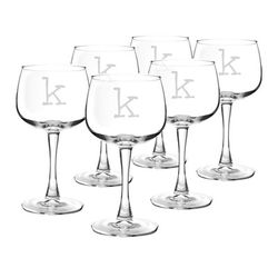 Personalized Set of 6 Red Wine Glasses
