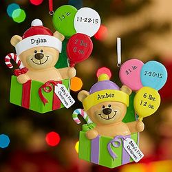 Personalized Baby's First Christmas Bear Ornament