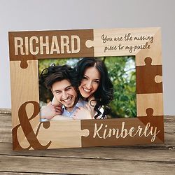 Personalized You Are the Missing Piece Wood Picture Frame
