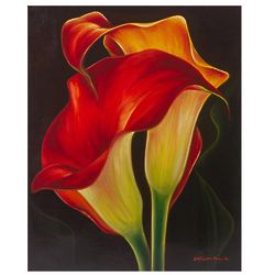 Two Calla Lilies Original Oil Painting