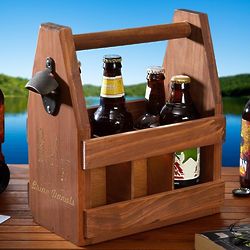 Love for Camping Personalized Wooden Beer Bottle Holder
