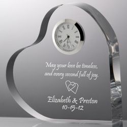 Heart with Inlaid Quartz Clock