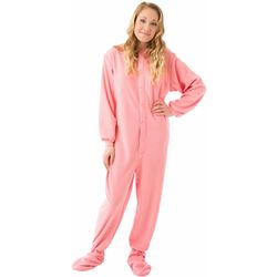 Pink Fleece Adult Footed Pajamas