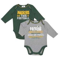 Newborn and Infant's Green Bay Packers Long Sleeve Bodysuits