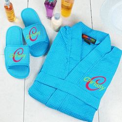 Embroidered Aqua Spa Gift Set