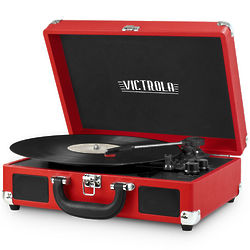 3-Speed Suitcase Turntable with Built-In Stereo Speakers