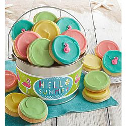 Frosted Buttercream Cookies in Hello Summer Pail