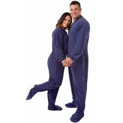 Unisex Purple Fleece Adult Footed Pajamas