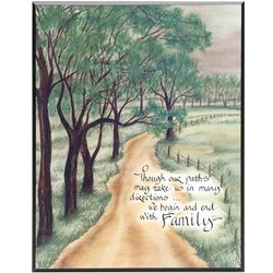 Our Paths May Take Us, We Begin and End with Family Plaque