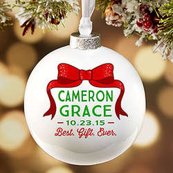 Best. Gift. Ever. Personalized Deluxe Globe Baby Ornament