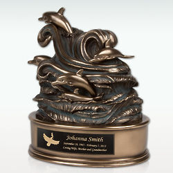 Small Tranquil Dolphins Cremation Urn