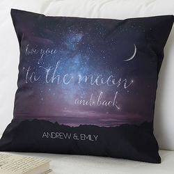 Personalized Written in the Stars Romantic Throw Pillow