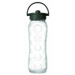 Clear Glass Water Bottle with Straw Cap