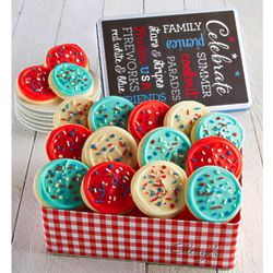 Frosted Butter Cream Cookies in Summer Celebration Tin