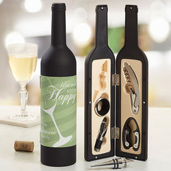 Personalized Uncork Some Happy Wine Bottle Accessory Kit