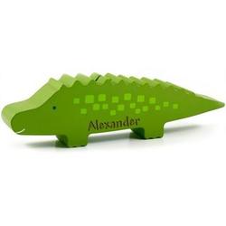 Personalized Wooden Alligator Piggy Bank