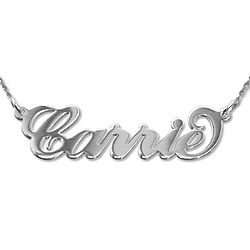 14 Karat White Gold Carrie Necklace with Twist Chain