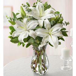 All White Lily Sympathy Bouquet