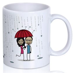 It's Raining Love Personalized Character Mug