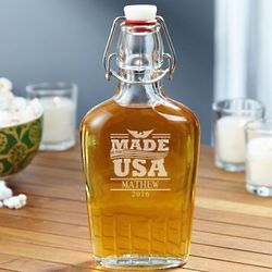USA Made Personalized Glass Flask