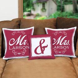 Personalized Wedding Throw Pillow Set