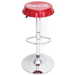Coca-Cola Bottle Cap Bar Stool with Adjustable Swivel Seat