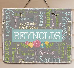 Personalized Spring Word-Art Slate Sign